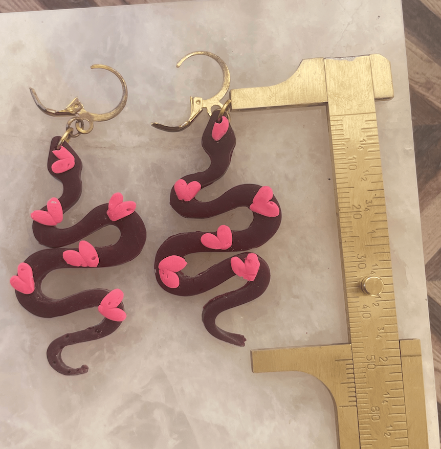 Mini Heart Snake Earrings